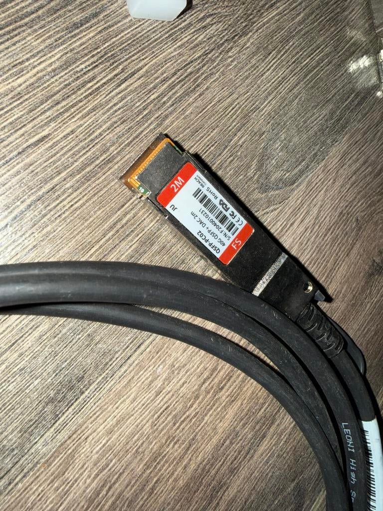 QSFP+ 40G DAC kabel 2 meter 40 gigabit netwerkkabel, Ophalen of Verzenden, Gebruikt