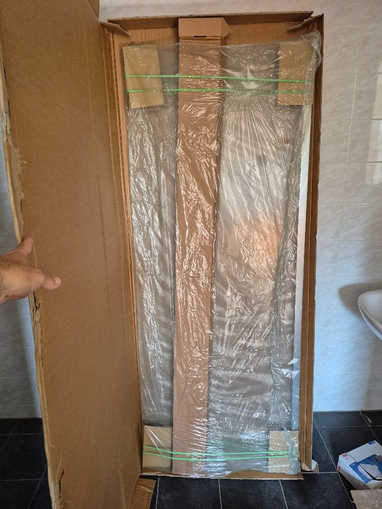 Novellini douchedeur hoek set 80x170, Ophalen, Nieuw, Glas, Douche