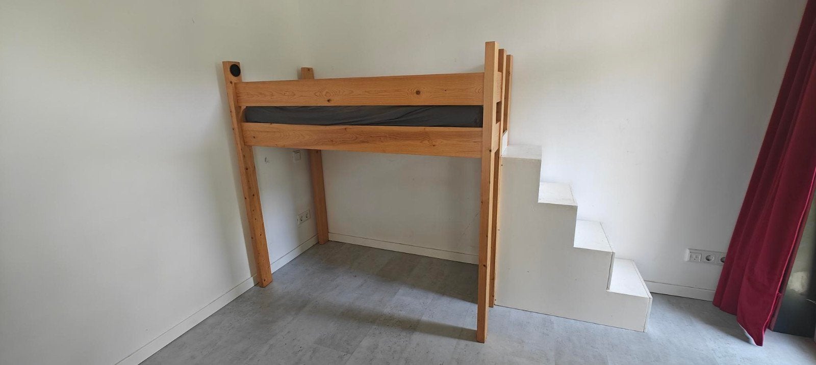 Hoogslaper met lades in trap - 150x70 matrasmaat, Ophalen, Gebruikt, 70 tot 85 cm, Hoogslaper of Stapelbed