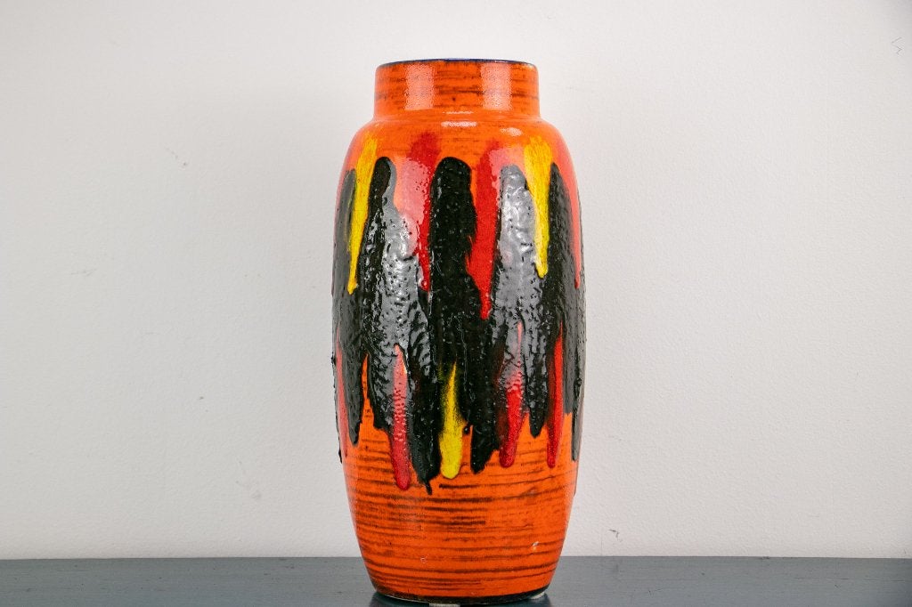 Scheurich Fat Lava vaas 553-38 oranje, W. Germany, Ophalen of Verzenden