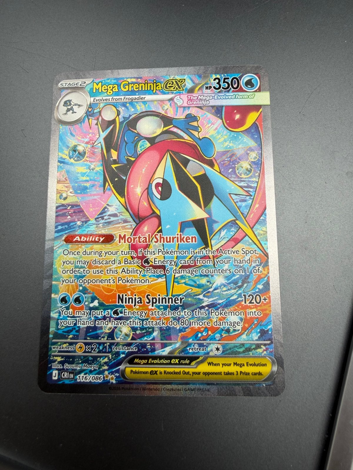 Mega Greninja EX 116-086 non-graded PSA10 Pokémon kaart, Verzenden, Nieuw