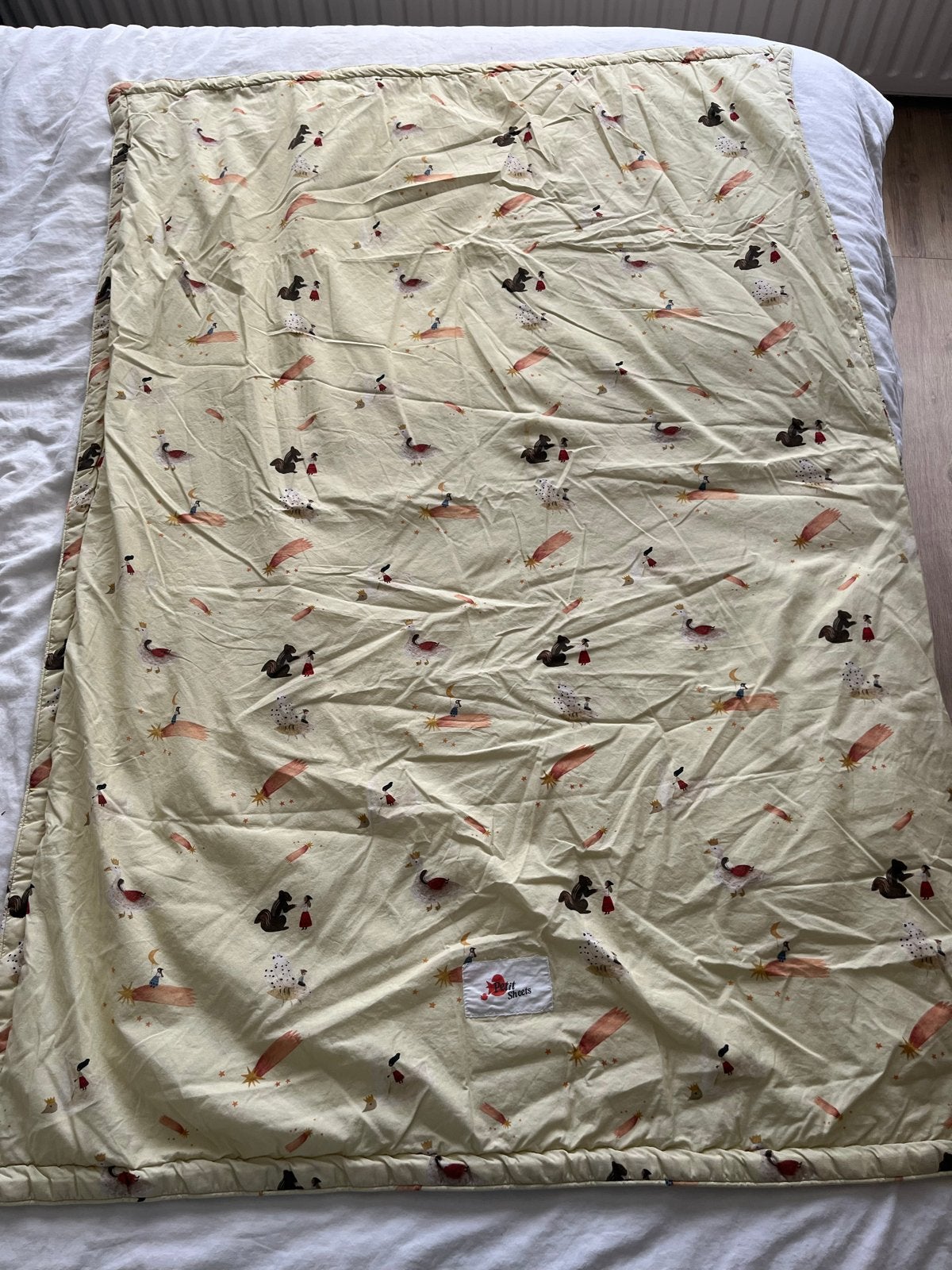 Schattig gevoerd peuterdekbed van Crisp Sheets, Eenpersoons, Meerkleurig, Katoen, Ophalen of Verzenden