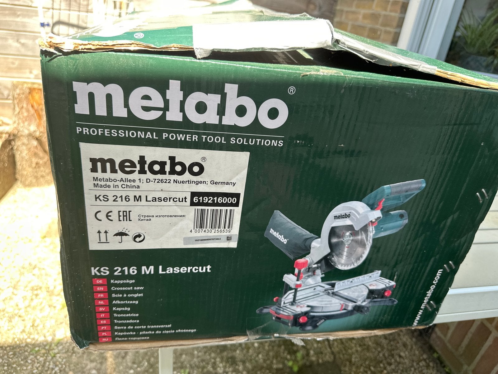 Metabo KS 216 M Lasercut Afkortzaag - Zo goed als nieuw, Doe-het-zelf en Verbouw, Gereedschap | Zaagmachines, Zo goed als nieuw