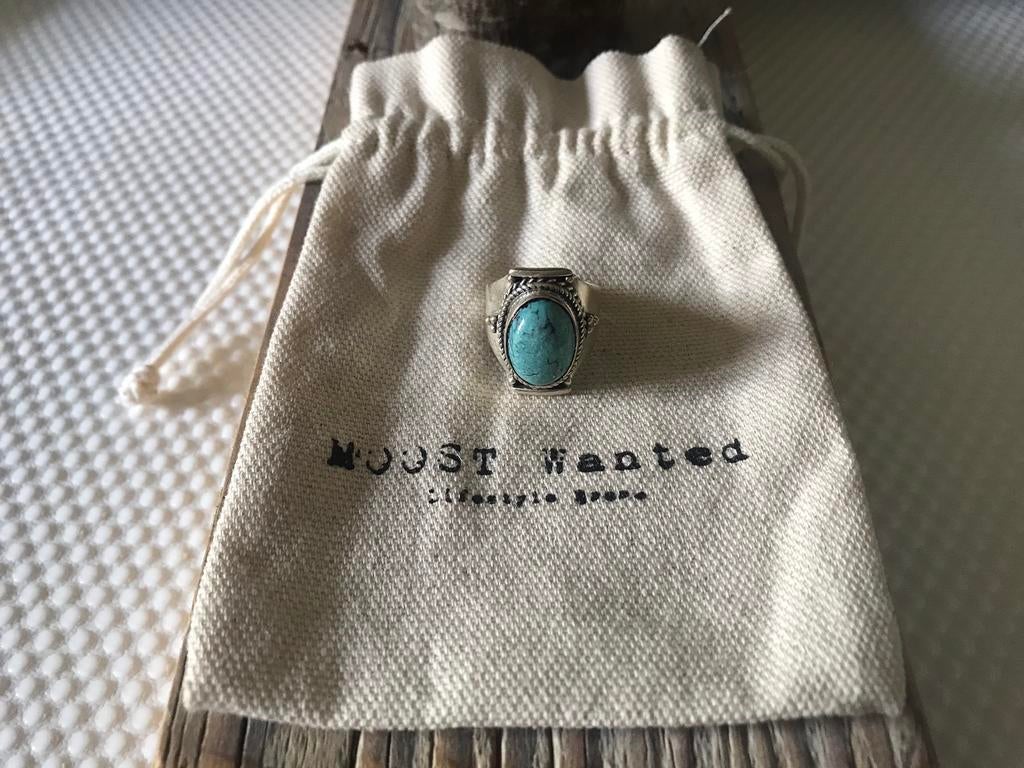 Moost wanted 925 zilveren ring met blauwe steen Maat 17, Verzenden, Nieuw, 17 tot 18, Met edelsteen