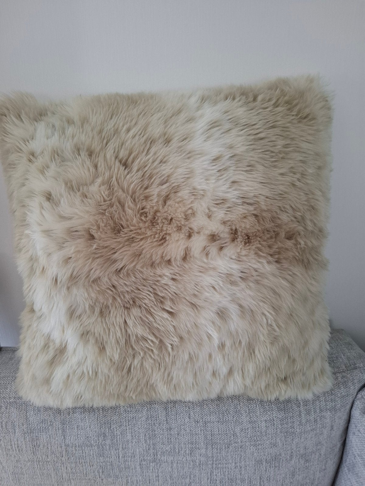 IKEA vintage zachte kussens vacht teddy 50x50cm, Ophalen, Gebruikt, Beige, IKEA