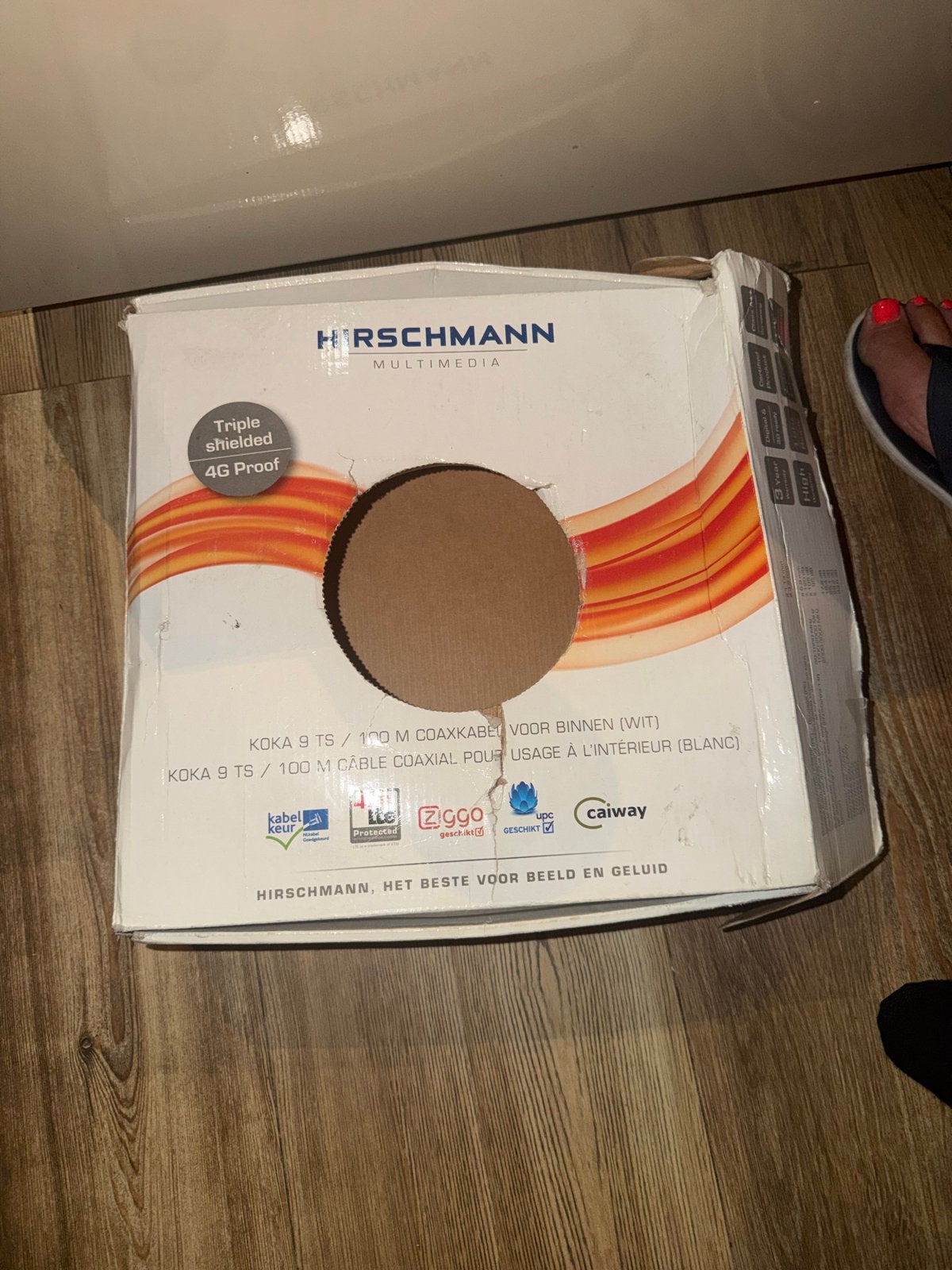 Hirschmann KOKA 9 TS 100m Coaxkabel - Triple Shielded, Audio, Tv en Foto, Audiokabels en Televisiekabels, Ophalen of Verzenden