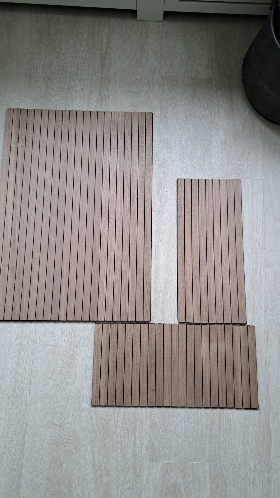 ** 3 Nieuwe stukken lattenwand Flex (walnoot), Ophalen, Nieuw