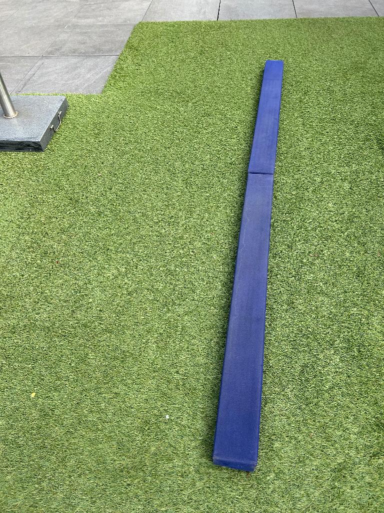 Turnbalk Evenwichtsbalk 210cm opvouwbaar, Ophalen, Gebruikt, Kleiner dan kindermaat 122, Blauw