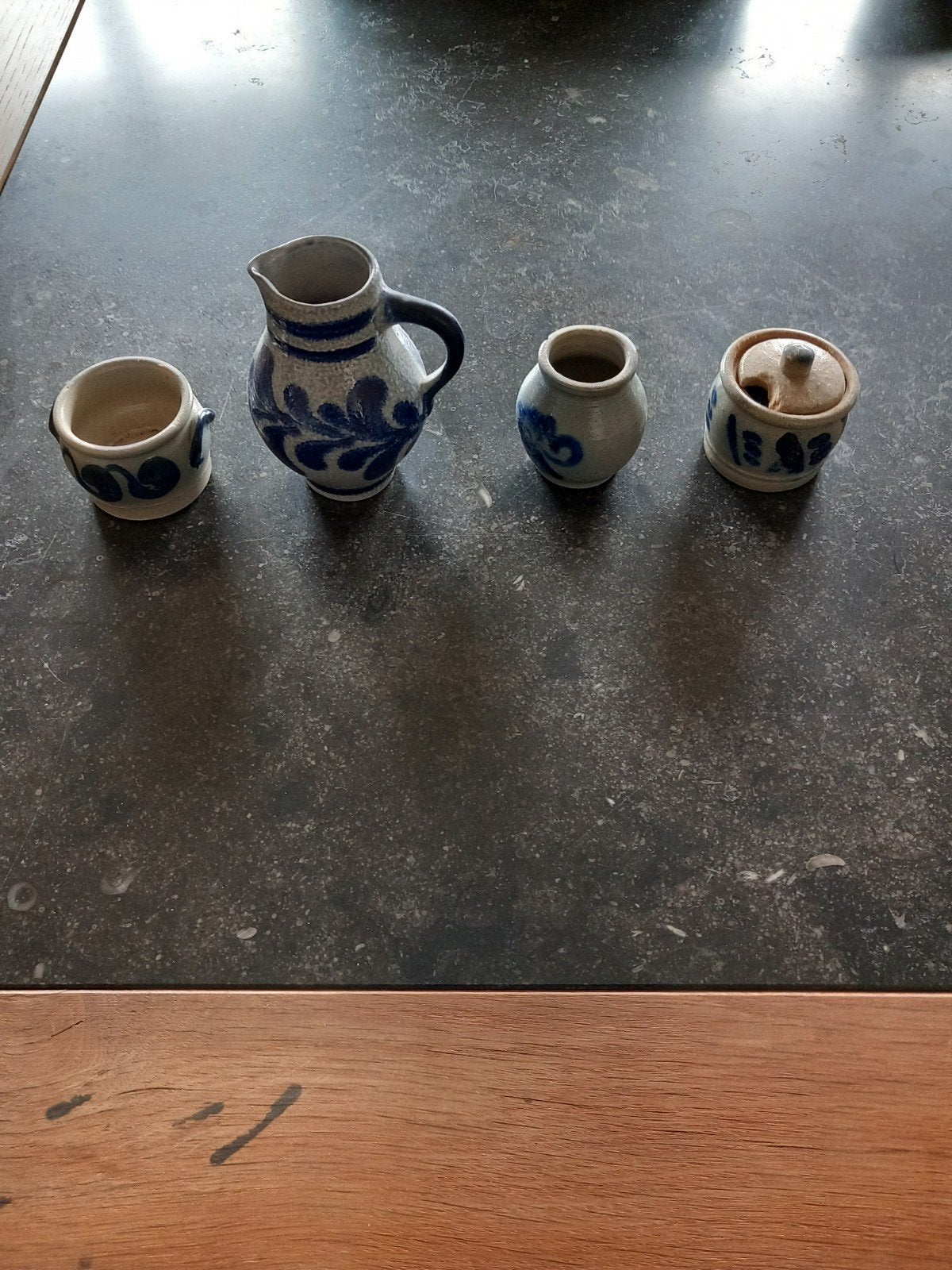 Delfts blauwe set a 4 potjes/kan, Antiek en Kunst, Ophalen of Verzenden