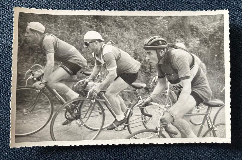 wielerfoto – Grand Prix du Cycle Mulhouse (1951), Ophalen of Verzenden, 1940 tot 1960, Zo goed als nieuw, Overige onderwerpen