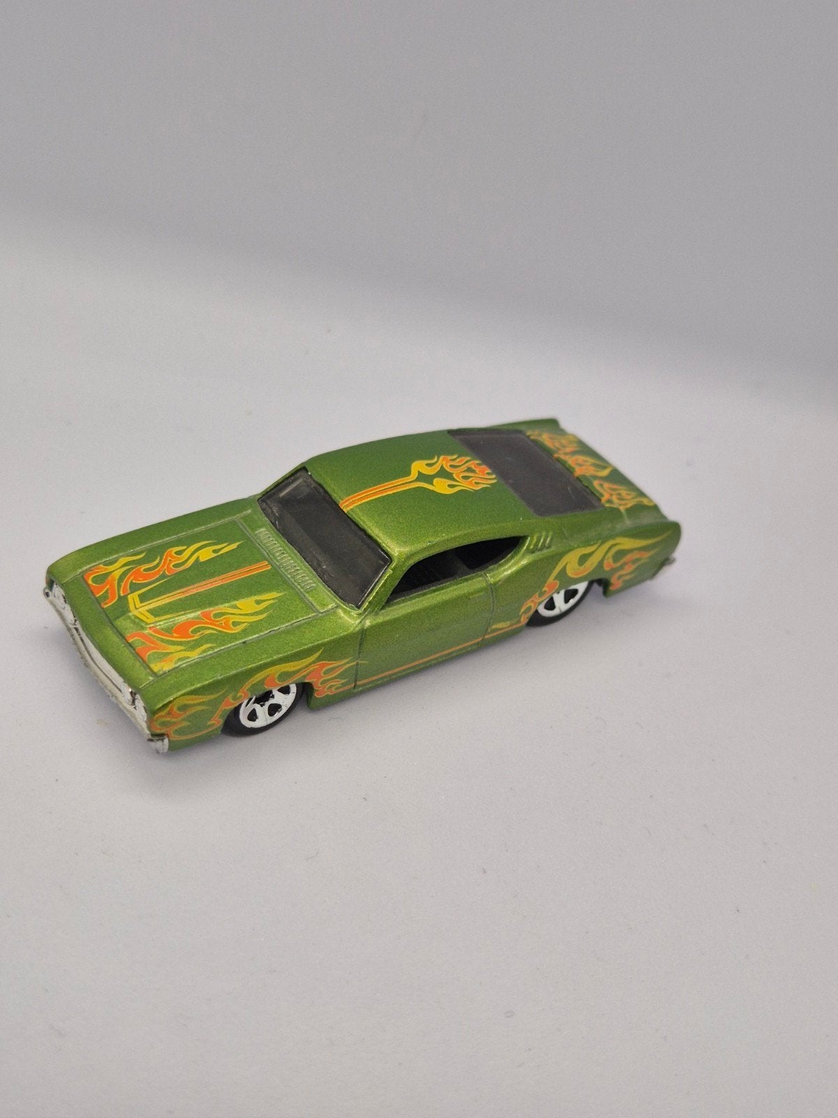 Hot Wheels '69 Ford Torino Talladega Groen Vlammen, Ophalen of Verzenden, Gebruikt, Auto