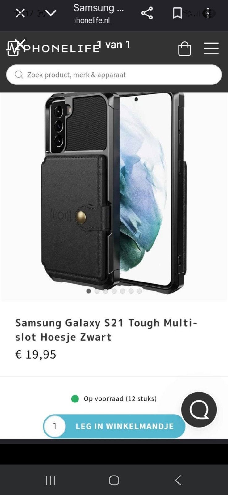 Samsung Galaxy S21 Tough Multi-slot Hoesje Zwart, Ophalen, Nieuw, Zwart, Galaxy S21