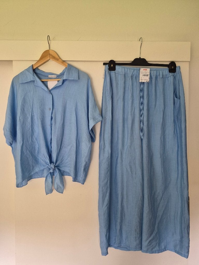 NIEUW  set wijde broek + tuniek blouse citylife maat xxl 46, City Life, Blauw, Maat 46/48 (XL) of groter, Nieuw