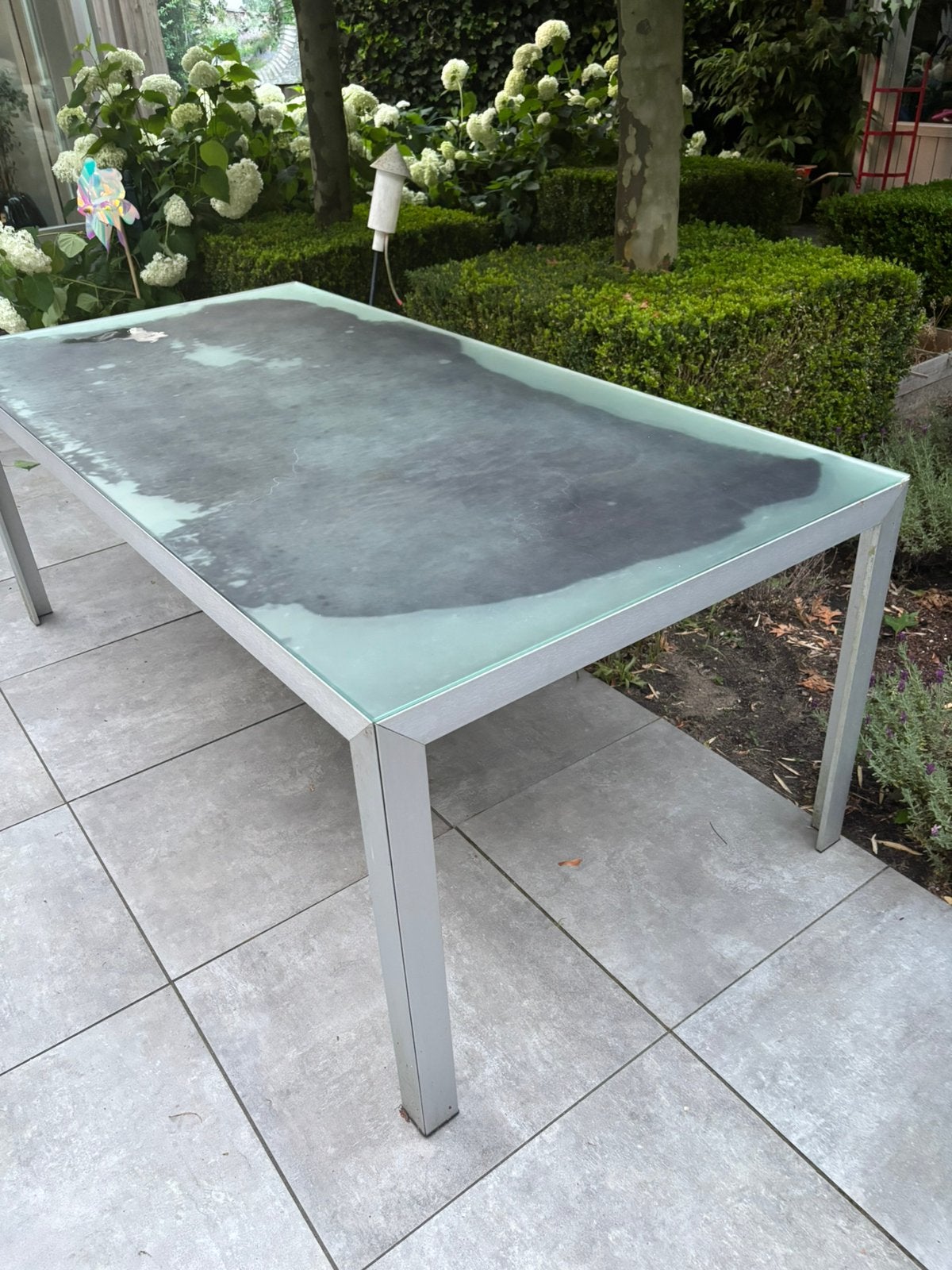 Tuintafel, Ophalen, Gebruikt, Rechthoekig, Aluminium