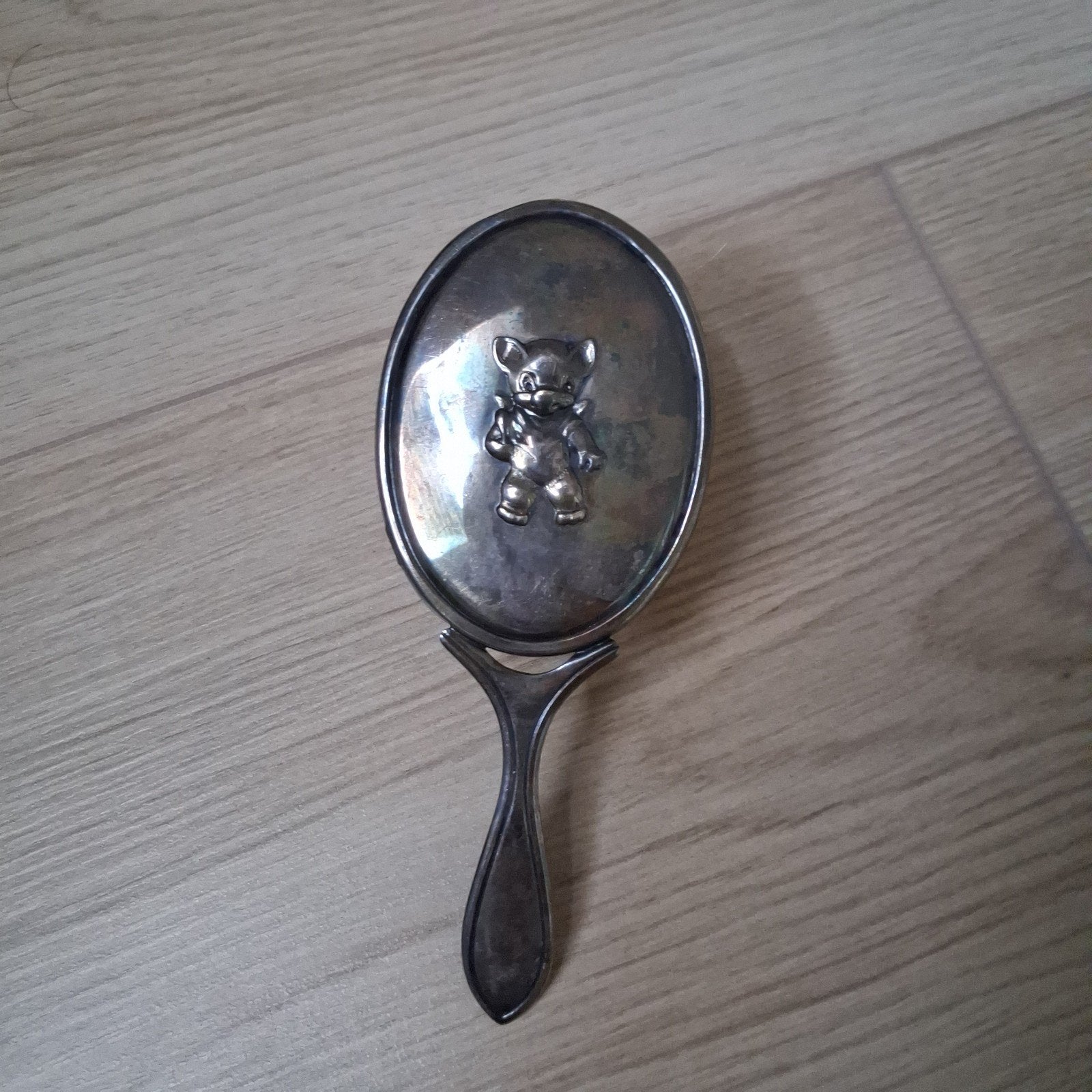 Vintage Babyborstel met Beertje - Nostalgisch Kraamcadeau, Antiek en Kunst, Ophalen of Verzenden