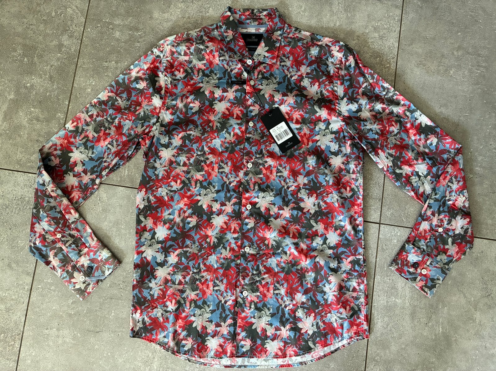 Vanguard overhemd blouse bloemen- bladerenpatroon M Nieuw!, Ophalen of Verzenden, Nieuw, Rood, Halswijdte 39/40 (M)