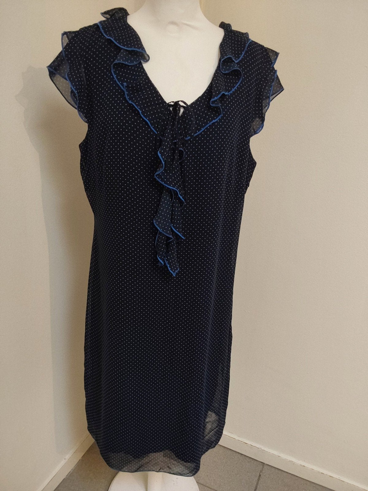 Prachtige donkerblauwe jurk van Didi maat L,okselm 54cm, Didi, Verzenden, Zo goed als nieuw, Blauw