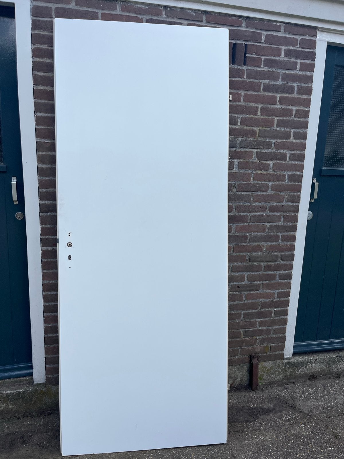 Witte binnendeur opdekdeur met slot en sleutel, Doe-het-zelf en Verbouw, Deuren en Horren, Gebruikt, 80 tot 100 cm, Binnendeur