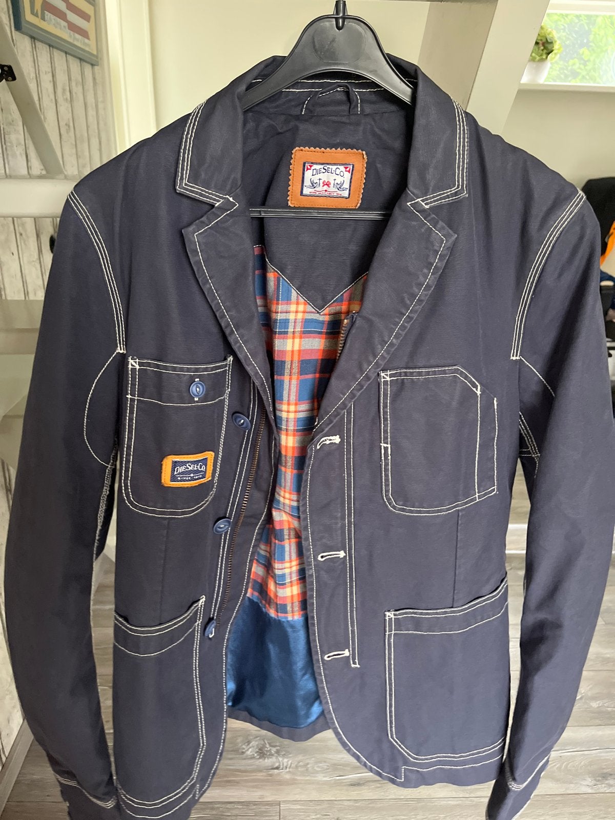 Vintage Diesel Jas Maat L - Prachtige Zomerjas, Ophalen of Verzenden, Zo goed als nieuw, Maat 42/44 (L), Blauw
