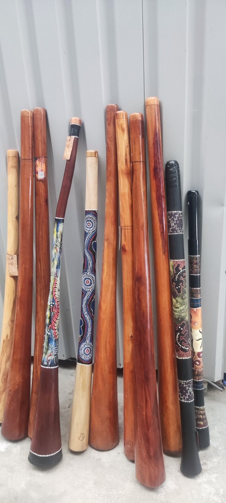 Partij didgeridoo's - Diverse maten en designs, Ophalen, Gebruikt, Onbekend, Diverse ambachtslieden