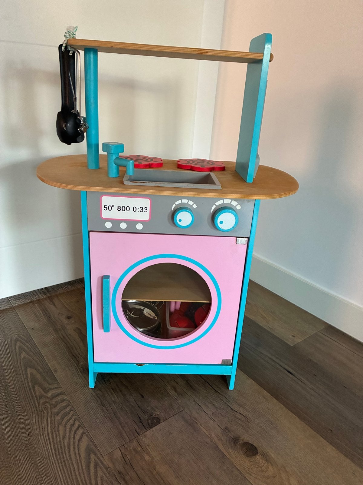 Houten speelkeuken met veel accessoires, Ophalen, Gebruikt, Hout, Speelkeuken