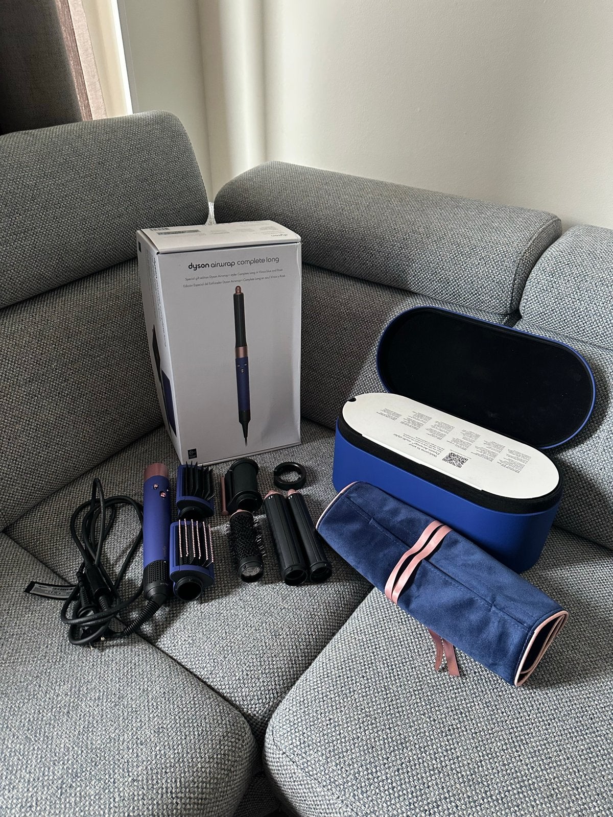 Dyson Airwrap Complete Long Vinca Blue & Rosé, Verzenden, Zo goed als nieuw