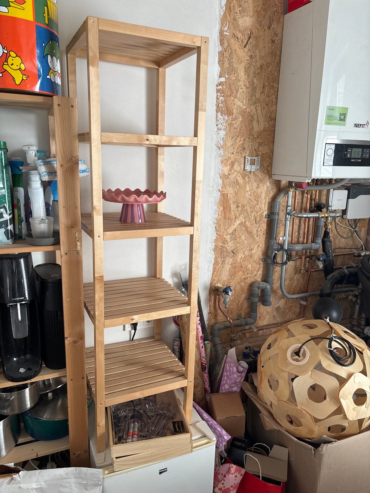 Houten kast 140cm hoog, 37,5cm diep, Ophalen, Gebruikt