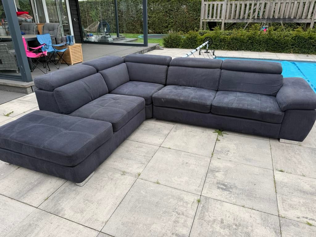 Bankstel grijs gebruikt 310x260cm!! Dringend weg., Ophalen, Gebruikt, L Bank