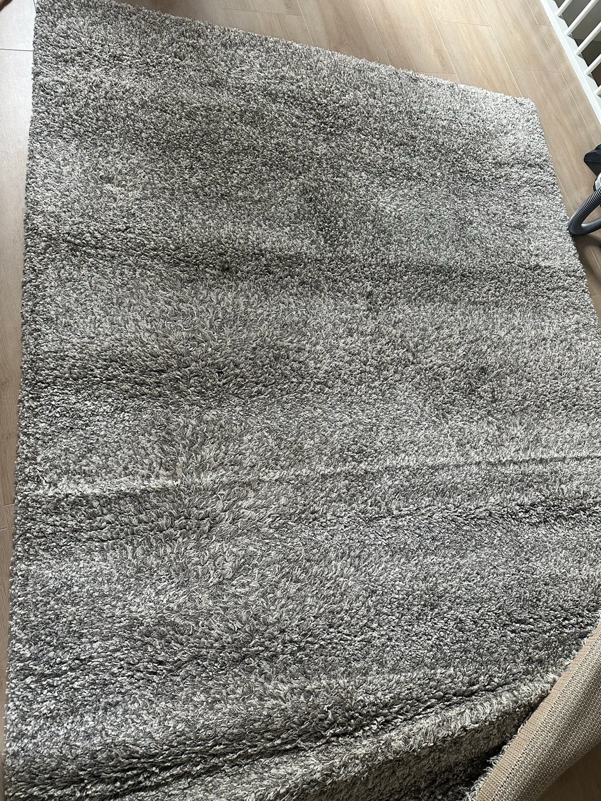 Hoogpolig vloerkleed wit/grijs gemeleerd 200x290 cm, Huis en Inrichting, Stoffering | Tapijten en Kleden, Ophalen, Wit, Zo goed als nieuw