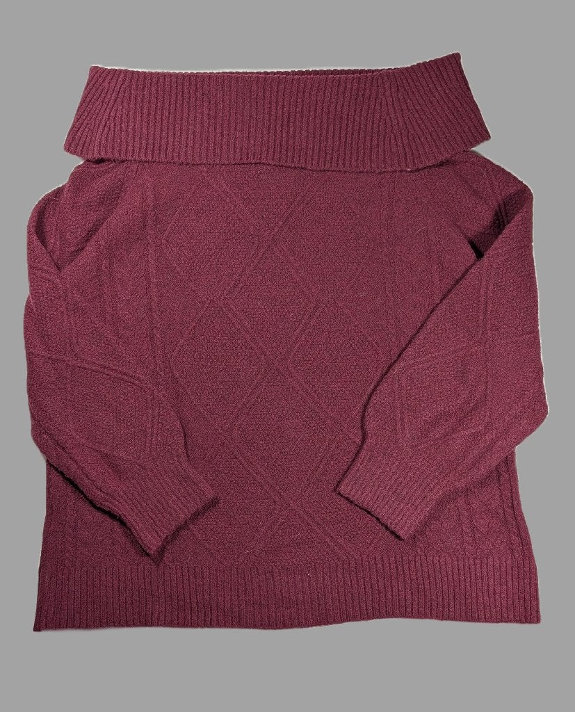 MS Mode trui | L | bordeau / paars | met kabelstructuur, Kleding | Dames, Paars, Maat 46/48 (XL) of groter, Ophalen of Verzenden