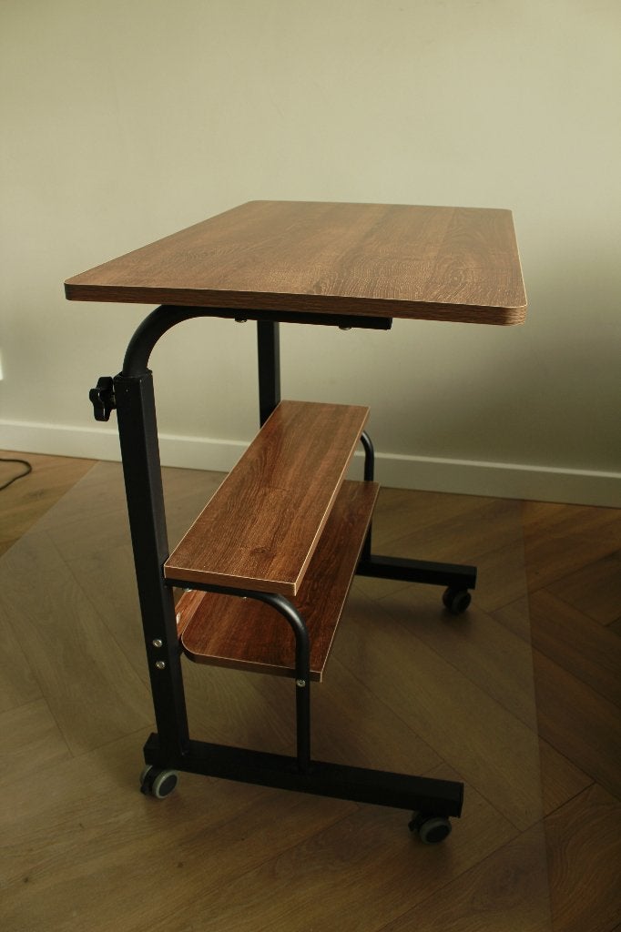 Modern Adjustable Rolling Desk, Huis en Inrichting, Tafels | Sidetables, Zo goed als nieuw, 25 tot 50 cm, 50 tot 100 cm, Rechthoekig