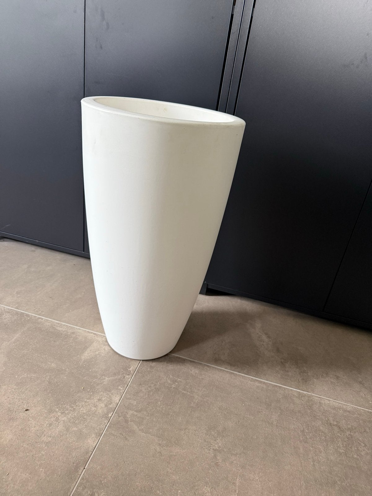Witte Elho bloempot, hoogte 62 cm, diameter 34 cm, Ophalen, Kunststof, Gebruikt, Rond