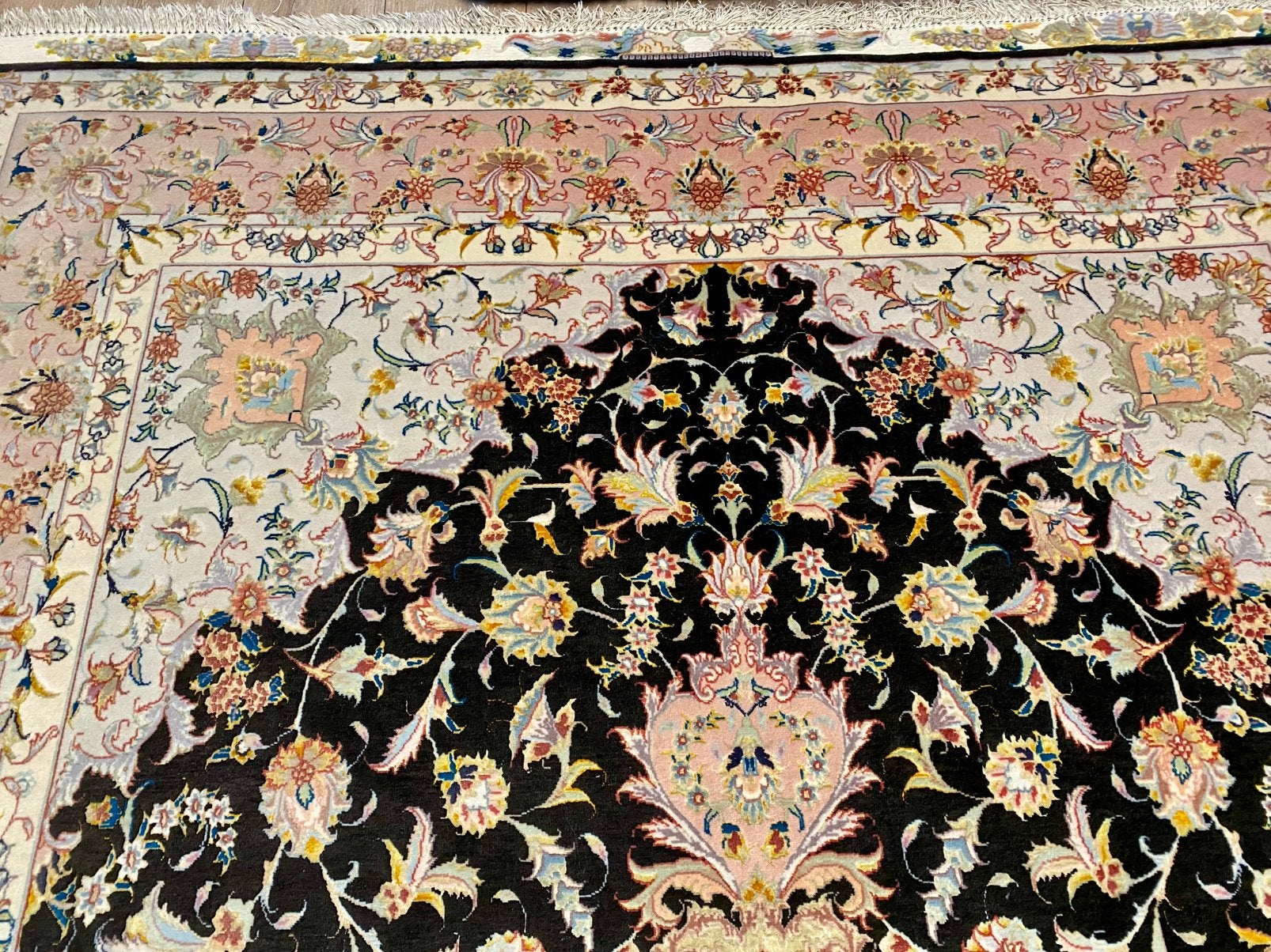 Mooi handgeknoopte perzische Tabriz zijde wol tapijt, Gebruikt, 200 cm of meer, Ophalen of Verzenden, 200 cm of meer