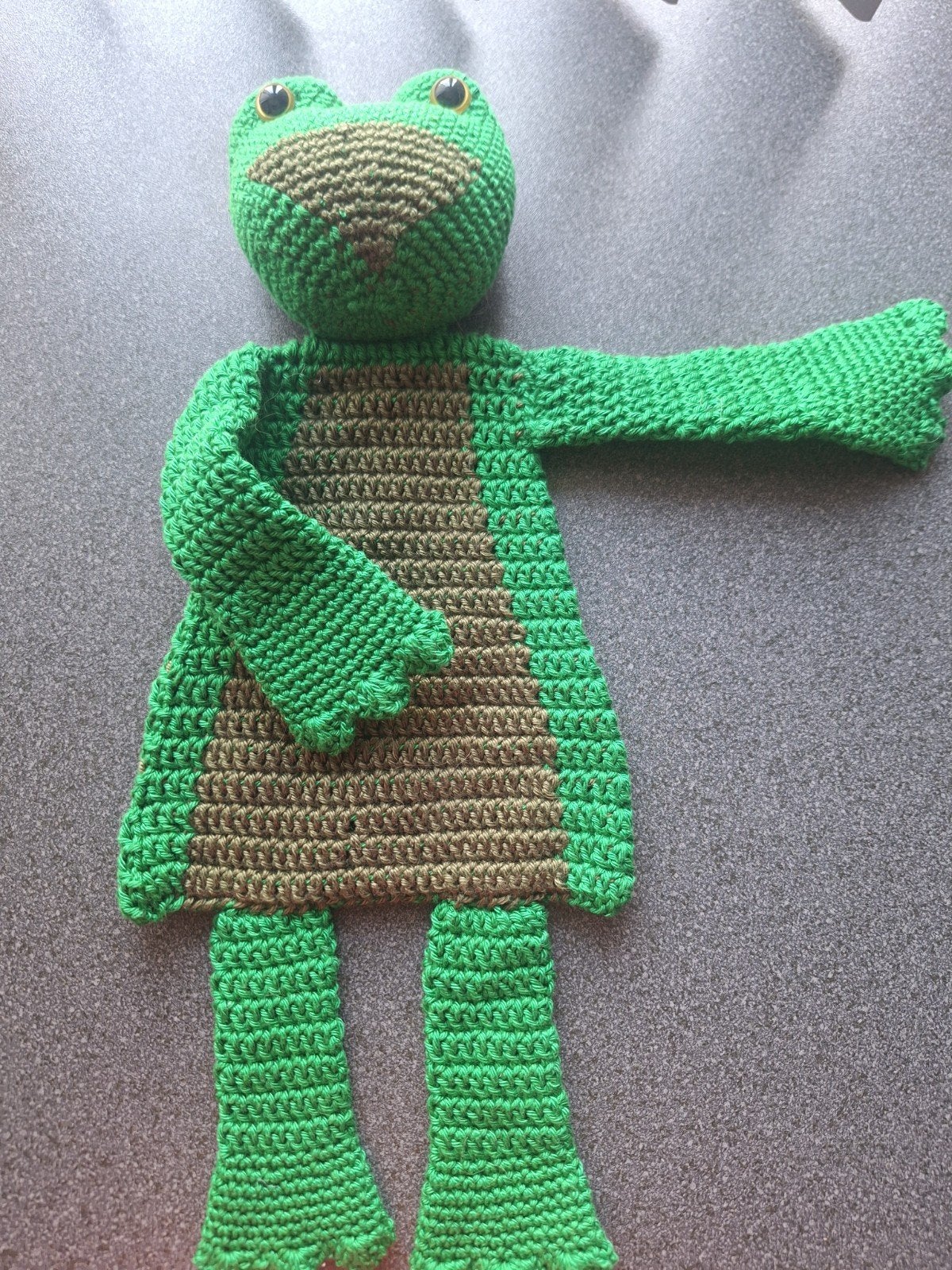 Gehaakte kikker knuffeldoekje - Handgemaakt en uniek, Groen, Overige merken, Nieuw, Middelgroot (20 tot 80 cm)