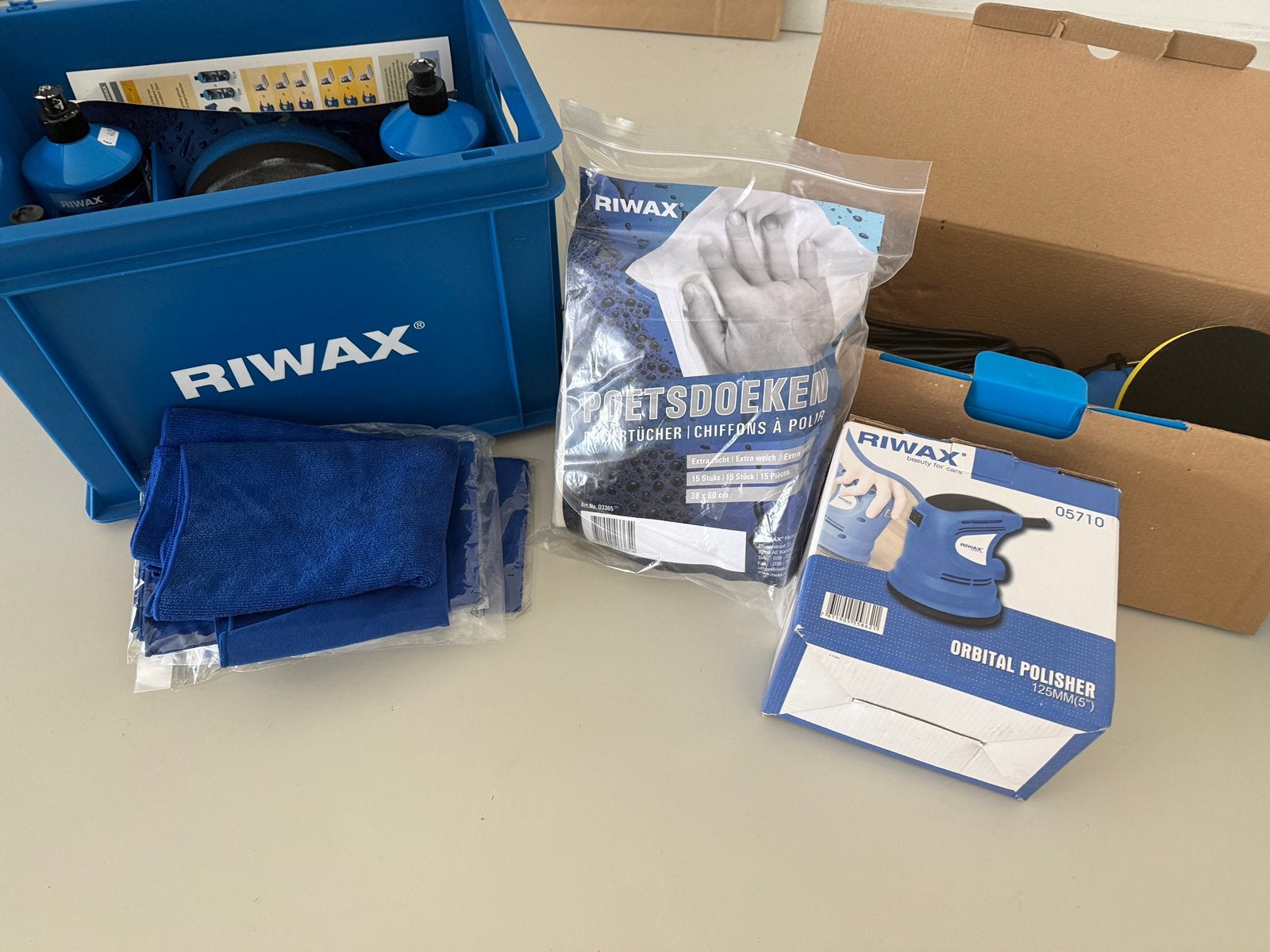 Complete Riwax poets- en polijstset – vrijwel nieuw, Ophalen, Zo goed als nieuw