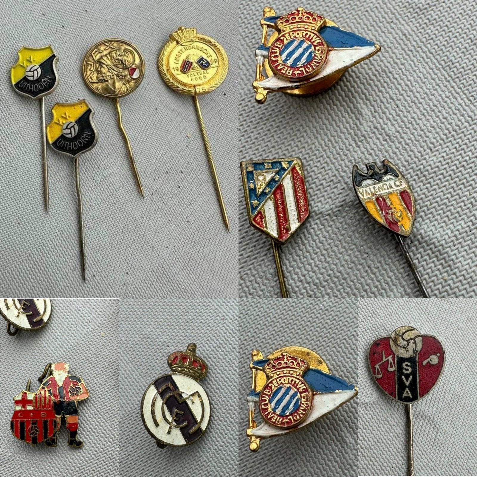 Verzameling v 10 oude vintage voetbal speldje jaren 50/60, Ophalen of Verzenden, Gebruikt, Overige binnenlandse clubs