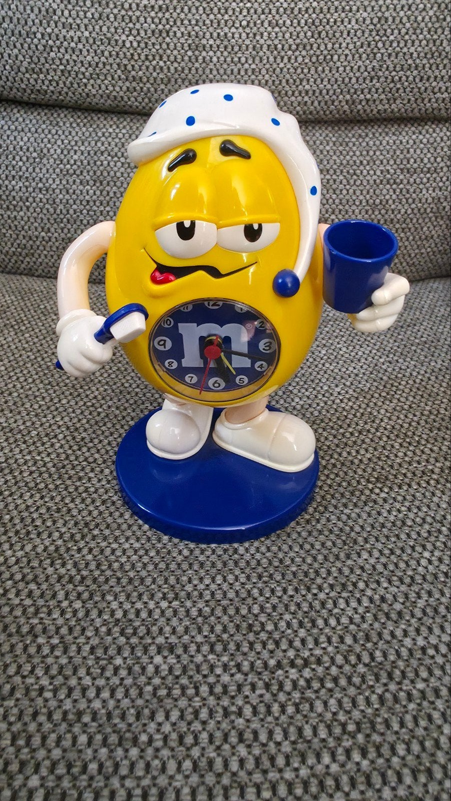 Vintage M&M's Wekker – Gele Peanut met Tandenborstel, Ophalen of Verzenden, Gebruiksvoorwerp
