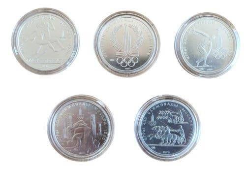 Platina Rusland halve troy ounce munten 5 stuks, Postzegels en Munten, Edelmetalen en Baren, Platina, Ophalen of Verzenden