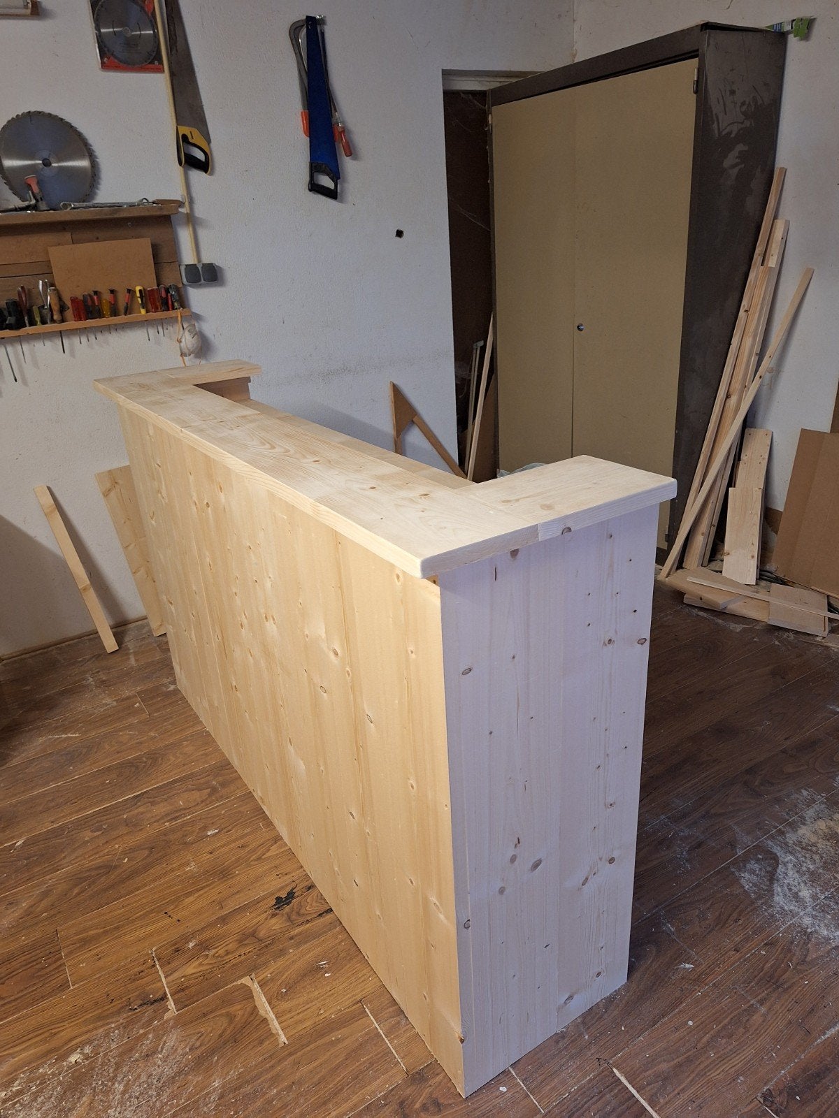 Bar of balie van terug gedroogd en geschaafd steigerhout, Ophalen, Nieuw
