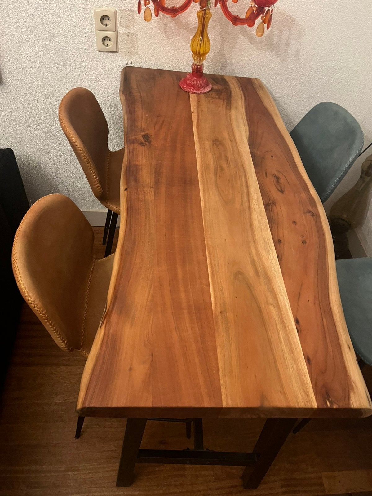 Hele mooie bartafel eettafel met 4 stoelen als nieuw, 100 tot 150 cm, Zo goed als nieuw, Rechthoekig, 50 tot 100 cm