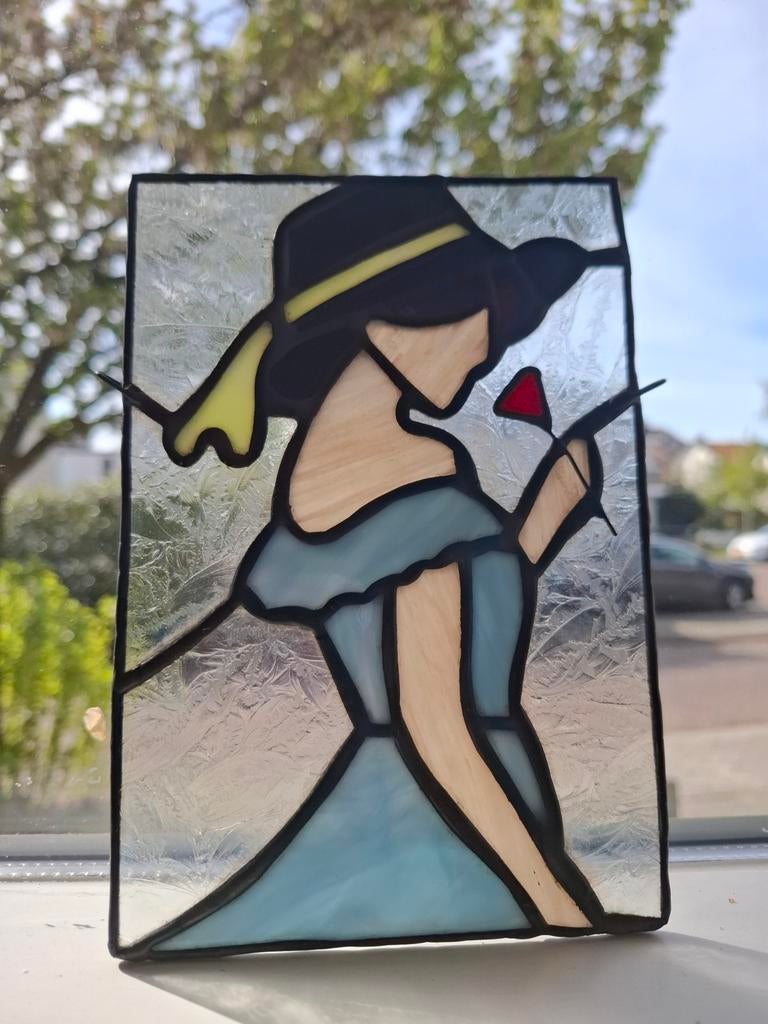 Tiffany glas in lood vrouw 2, Ophalen of Verzenden