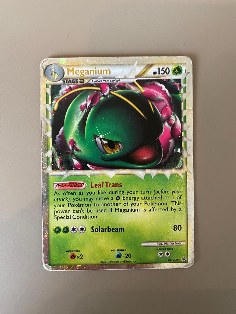 Meganium pokemon kaart, Ophalen of Verzenden, Gebruikt, Losse kaart