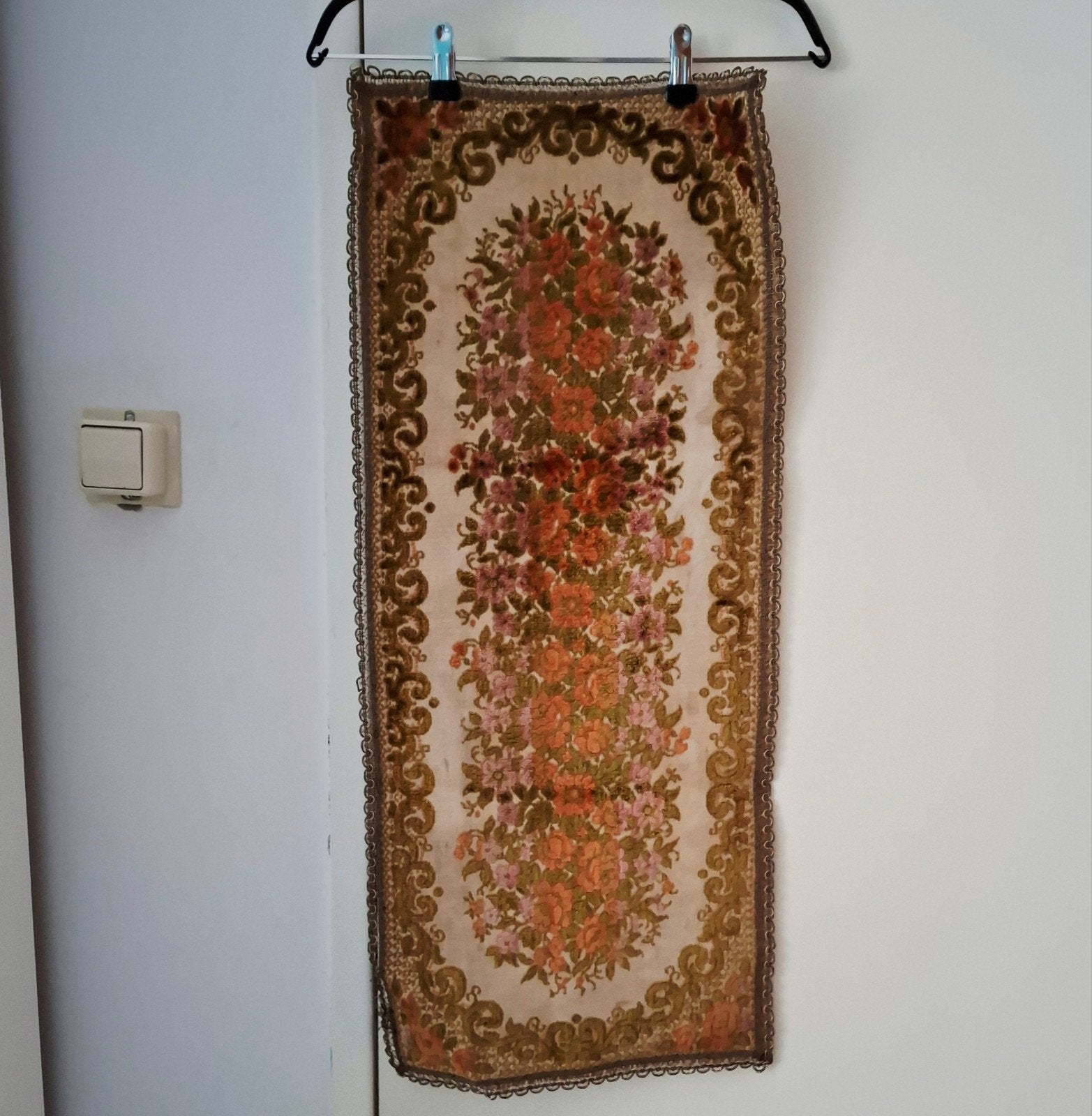 Antieke velvet tafelloper, Ophalen of Verzenden