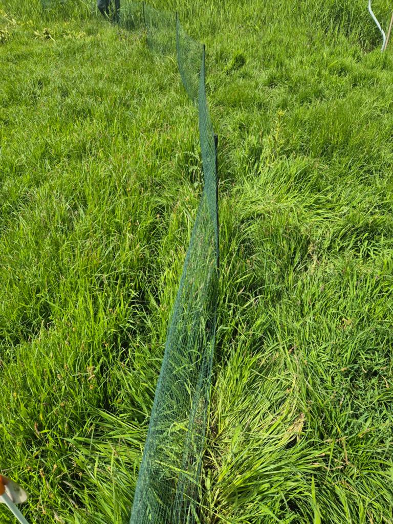 2x net, totaal 50m lang 90cm hoog. Maas 17mm x 17mm, Tuin en Terras, Gaas en Draad, Ophalen, Gebruikt, 20 meter of meer, Raster