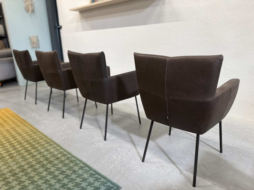 4 Nieuw Design on Stock Moka eetkamerstoel bruin Stoel, Leolux, Info@leolux.nl, Minder dan 75 cm, Nieuw