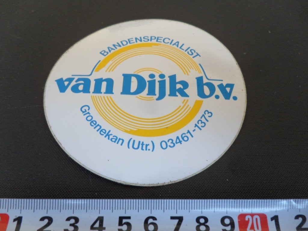 sticker Groenekan (Utr,) Van Dijk bv Bandenspecialist, Ophalen, Zo goed als nieuw