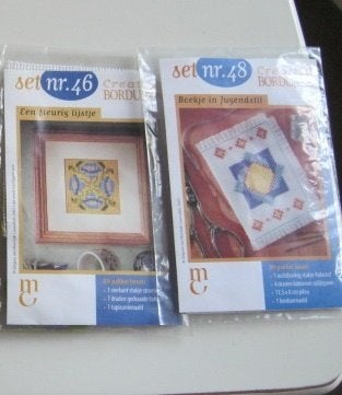 2 x Borduurpakketje Stof Dmc garen zonder patroon nr 46 48, Verzenden, Nieuw, Handborduren, Borduurpakket