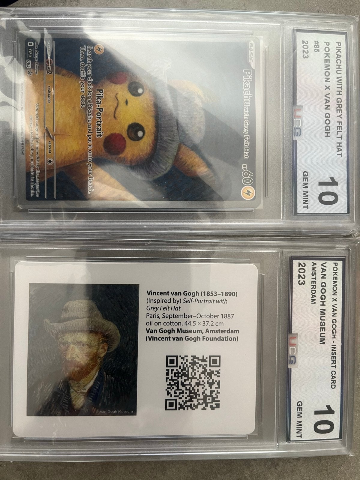 Pikachu Grijze Vilten Hoed UCG 10 Gem Mint + Insert Kaart, Tickets en Kaartjes, Beurzen