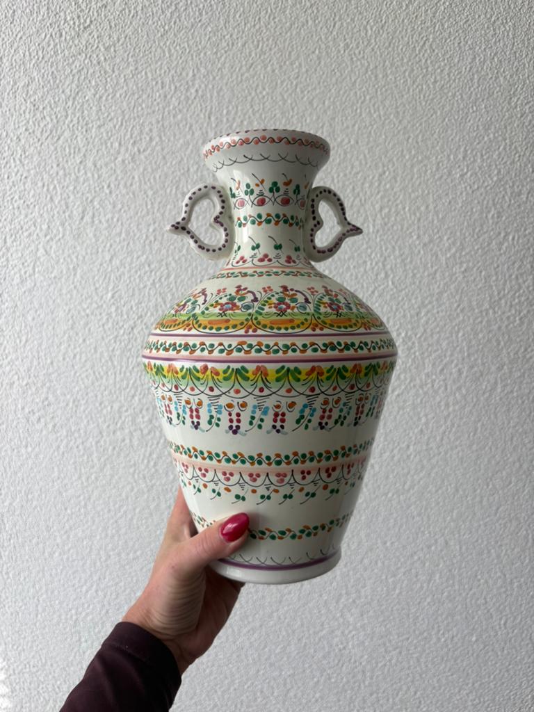Kleurrijke vaas, Huis en Inrichting, Woonaccessoires | Vazen, Overige kleuren, Ophalen of Verzenden, Minder dan 50 cm, Glas