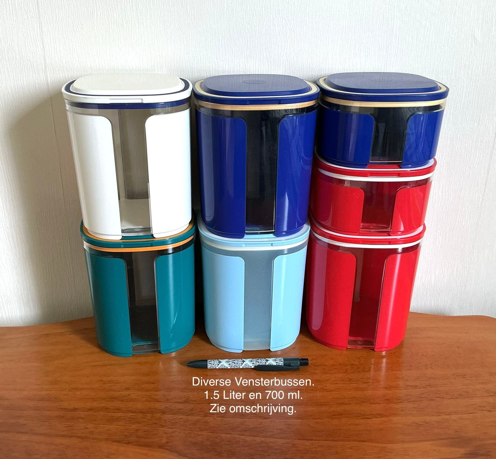 Tupperware Vensterbussen Voorraadbussen Inhoud: 0.7 / 1.5 L., Ophalen of Verzenden, Zo goed als nieuw, Groen